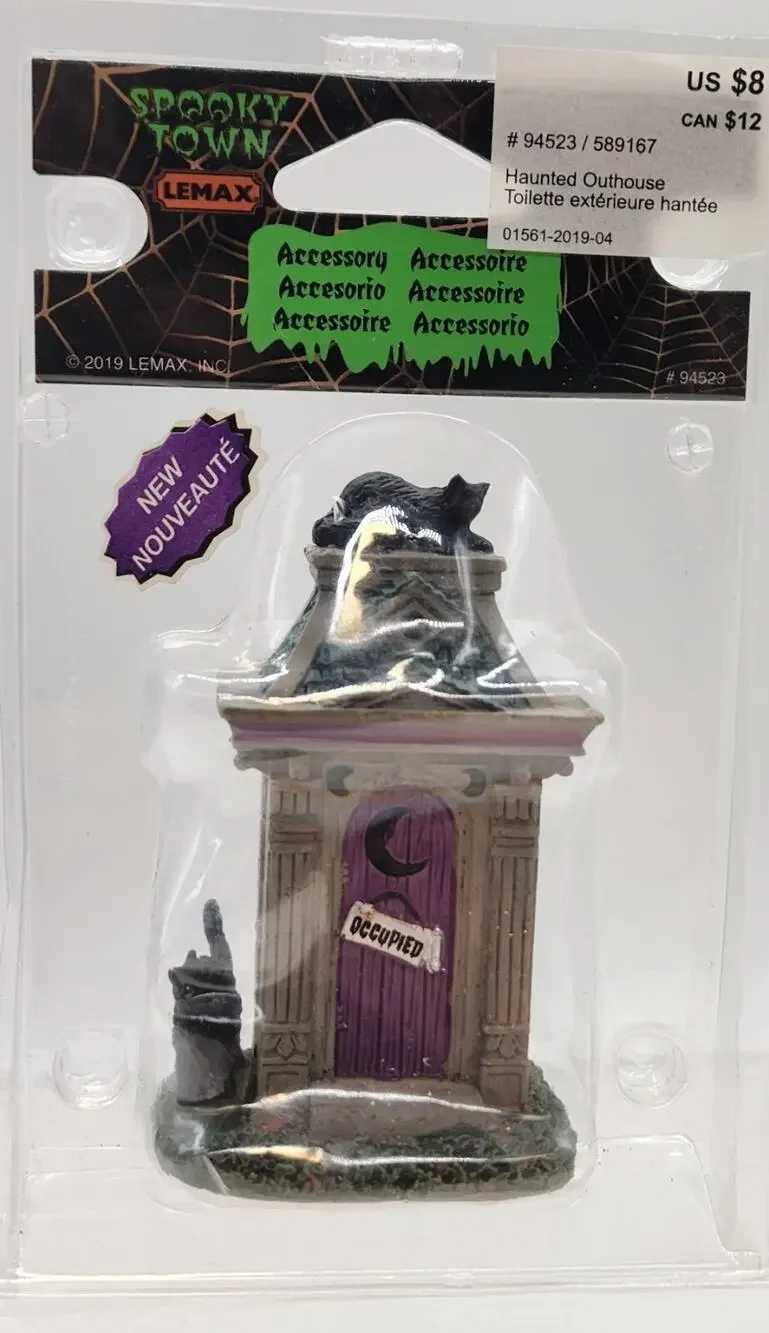 Lemax Spooky Town Haunted Outhouse with black cats #94523 - New in package